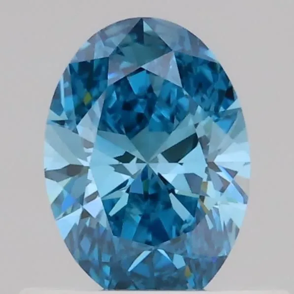 0.48ct OVAL Fancy Vivid Blue VS1 Coloured Lab diamond