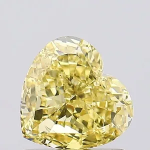 1.02ct HEART Fancy Vivid Yellow VS2 Coloured Lab diamond