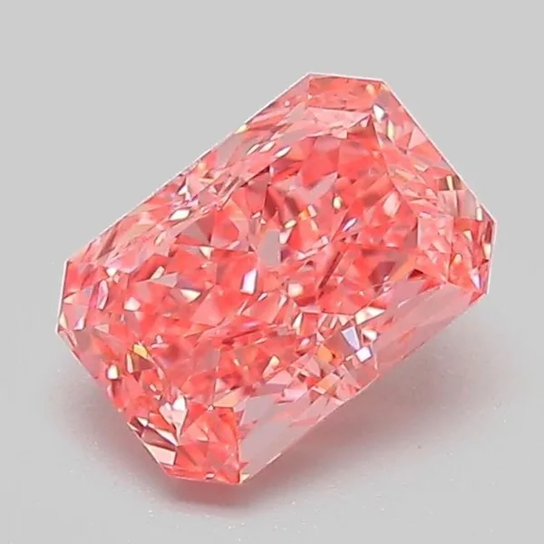 1.11ct RADIANT Fancy Vivid Pink VVS2 Coloured Lab diamond