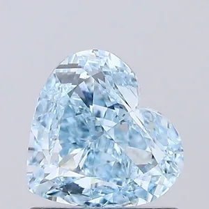 1.07ct HEART Fancy Vivid Blue VS1 Coloured Lab diamond