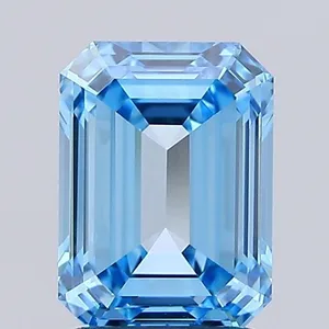 1.5ct EMERALD Fancy Vivid Blue VS1 Coloured Lab diamond