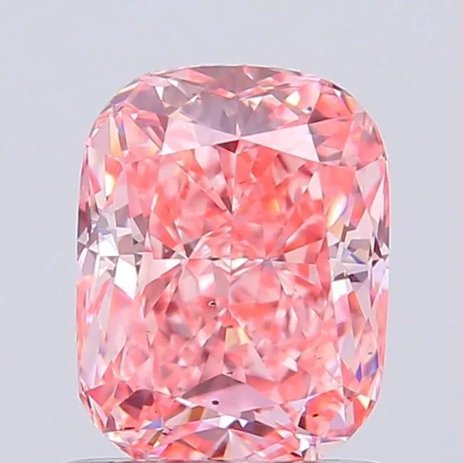 0.93ct CUSHION Fancy Vivid Pink SI1 Coloured Lab diamond