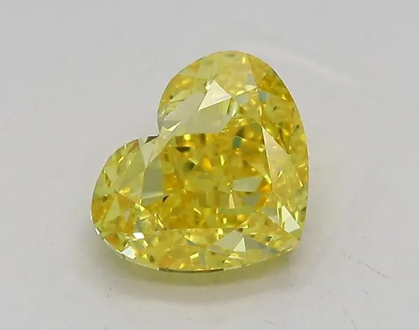 1.41ct HEART Fancy Vivid Yellow VVS2 Coloured Lab diamond