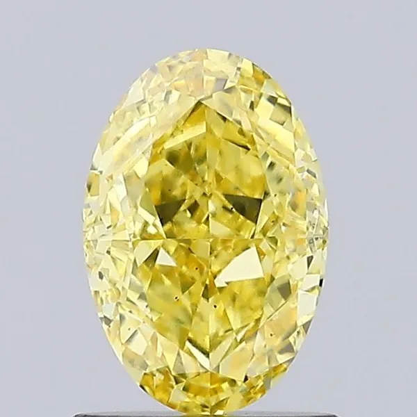 1.01ct OVAL Fancy Vivid Yellow VS2 Coloured Lab diamond