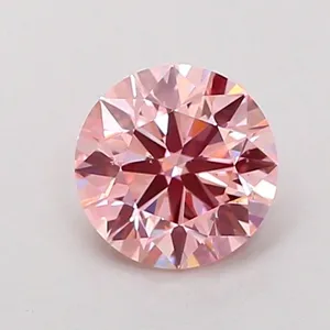 0.93ct ROUND Fancy Vivid Pink SI1 Coloured Lab diamond
