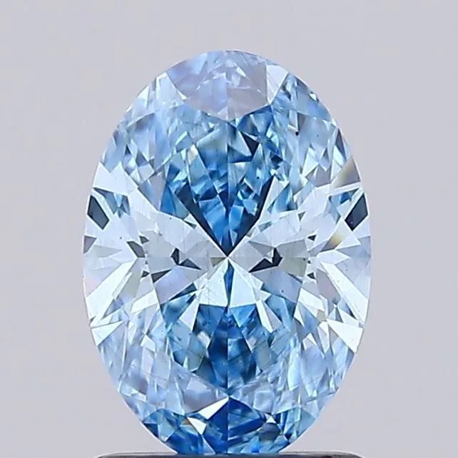 1.20ct OVAL Fancy Vivid Blue VS2 Coloured Lab diamond