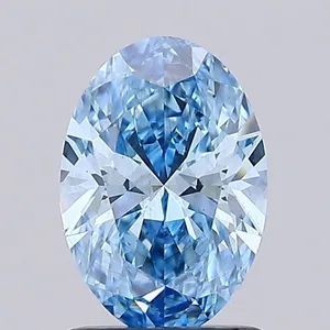 1.2ct OVAL Fancy Vivid Blue VS2 Coloured Lab diamond