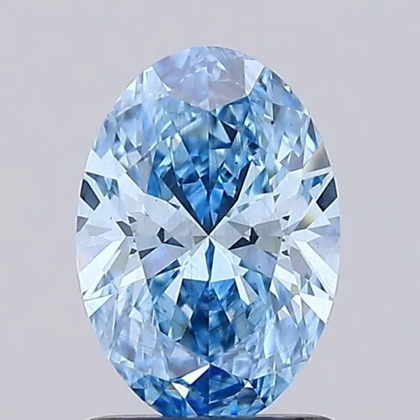1.2ct OVAL Fancy Vivid Blue VS2 Coloured Lab diamond