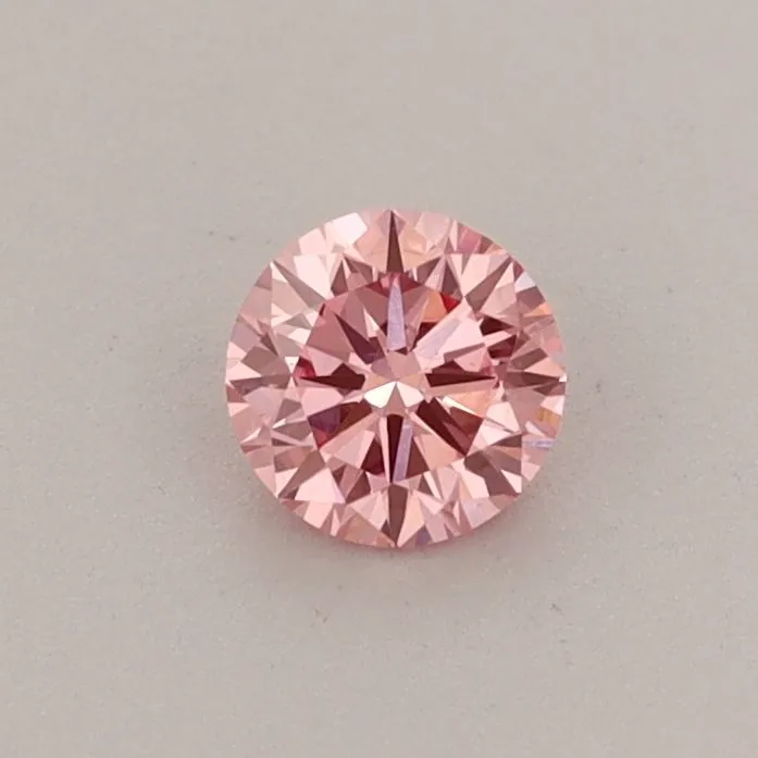 0.31ct ROUND Fancy Vivid Pink VVS2 Coloured Lab diamond