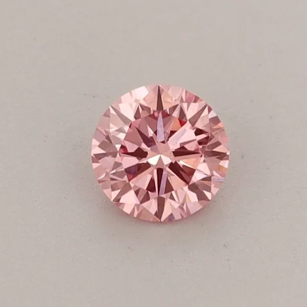 0.31ct ROUND Fancy Vivid Pink VVS2 Coloured Lab diamond