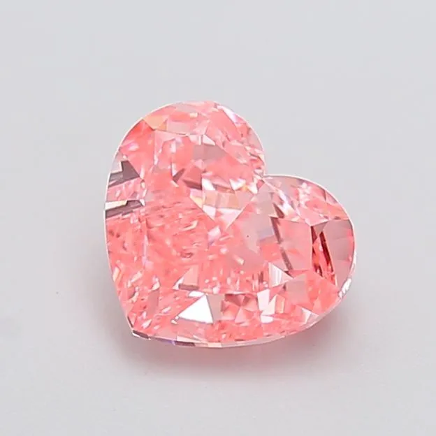 1.94ct HEART Fancy Vivid Pink VVS1 Coloured Lab diamond
