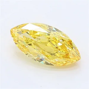 1.02ct MARQUISE Fancy Vivid Yellow VVS2 Coloured Lab diamond