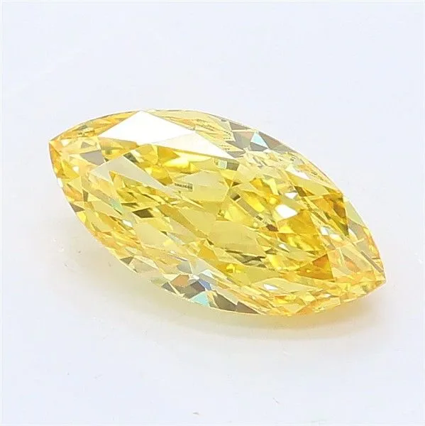 1.02ct MARQUISE Fancy Vivid Yellow VVS2 Coloured Lab diamond