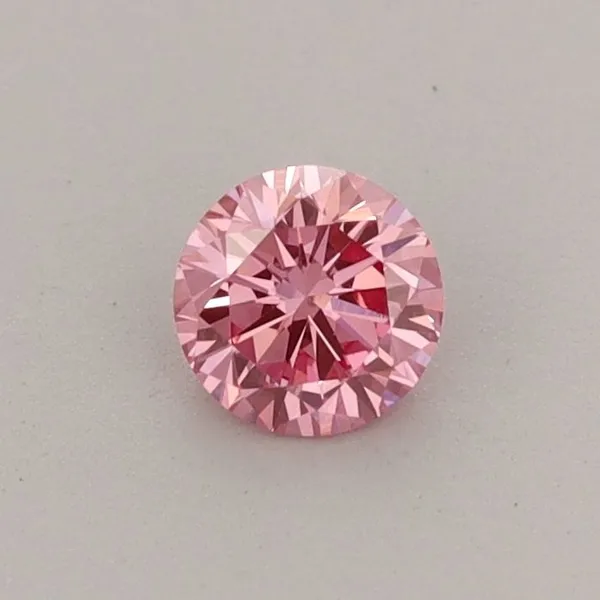 0.32ct ROUND Fancy Vivid Pink VVS2 Coloured Lab diamond