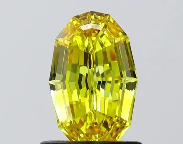 0.91ct OVAL Fancy Vivid Yellow VVS2 Coloured Lab diamond