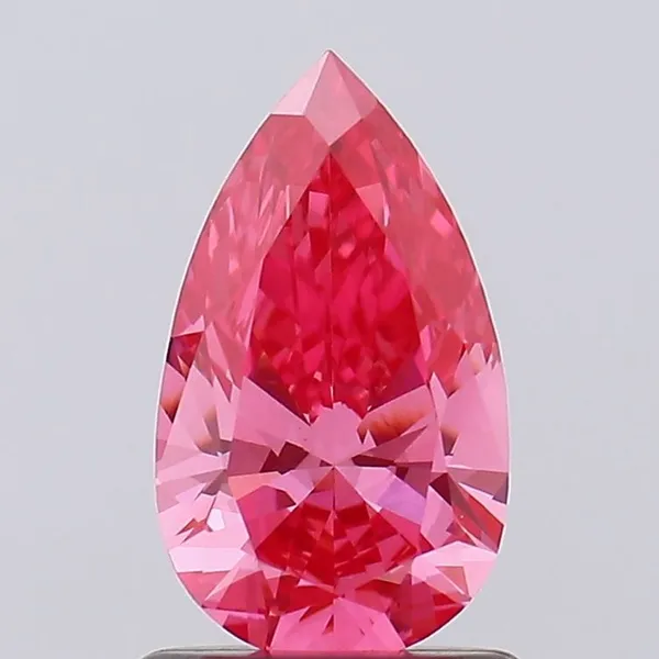 0.88ct PEAR Fancy Vivid Pink VVS2 Coloured Lab diamond