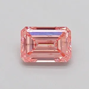 0.5ct EMERALD Fancy Intense Pink SI1 Coloured Lab diamond