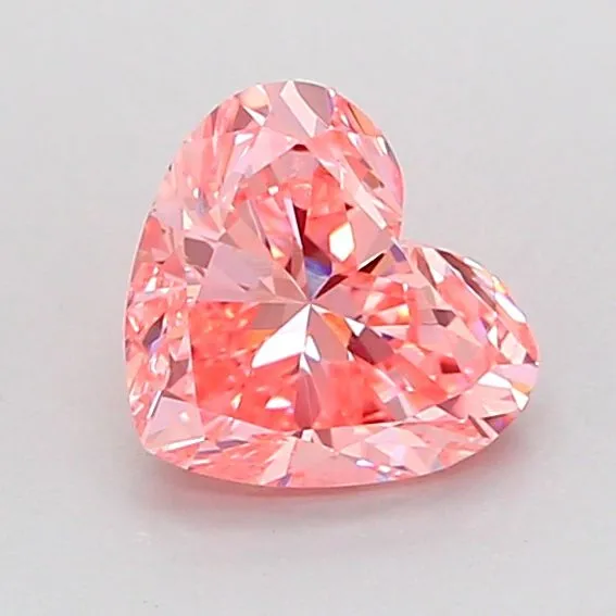 1.00ct HEART Fancy Vivid Pink VS1 Coloured Lab diamond