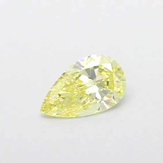 0.41ct PEAR Fancy Intense Yellow VVS2 Coloured Lab diamond