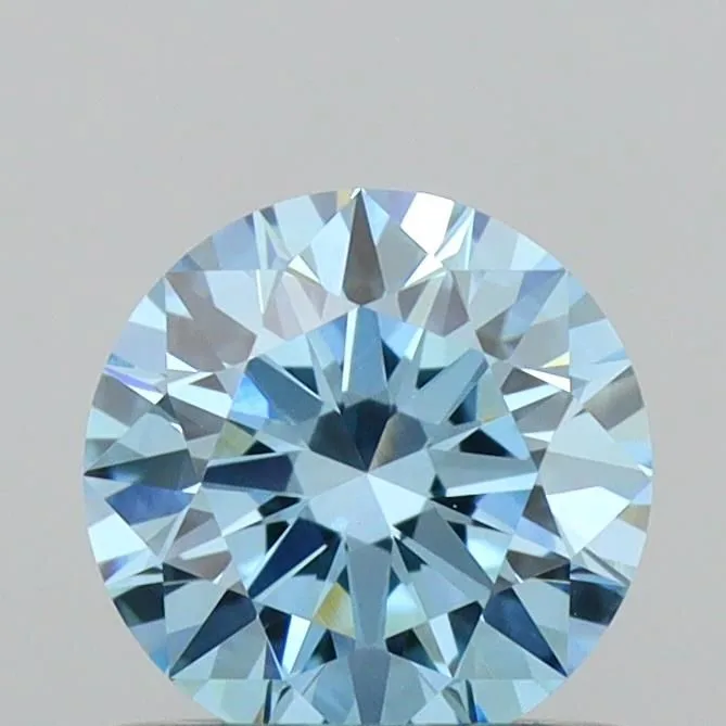 0.65ct ROUND Fancy Vivid Blue VVS2 Coloured Lab diamond