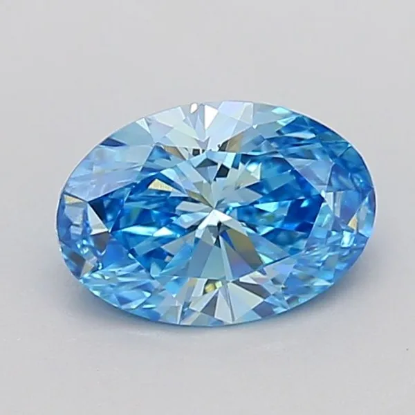 0.91ct OVAL Fancy Vivid Blue VS1 Coloured Lab diamond