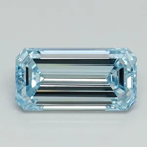 1.03ct EMERALD Fancy Vivid Blue VS1 Coloured Lab diamond