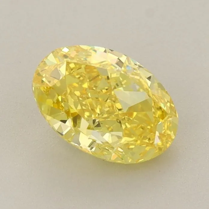 1.06ct OVAL Fancy Vivid Yellow VS2 Coloured Lab diamond