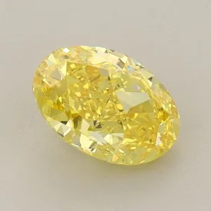 1.06ct OVAL Fancy Vivid Yellow VS2 Coloured Lab diamond