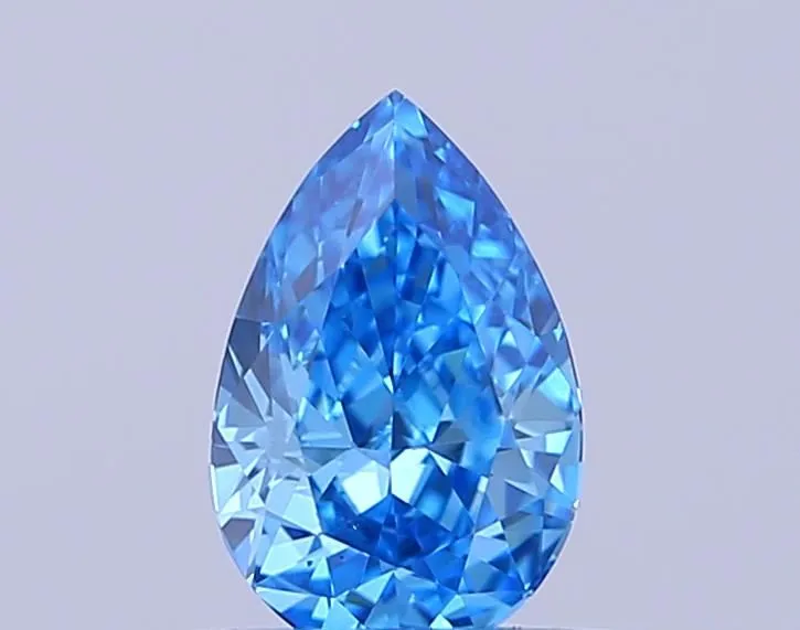 0.37ct PEAR Fancy Vivid Blue VS2 Coloured Lab diamond