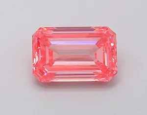 1.38ct EMERALD Fancy Intense Pink VS1 Coloured Lab diamond