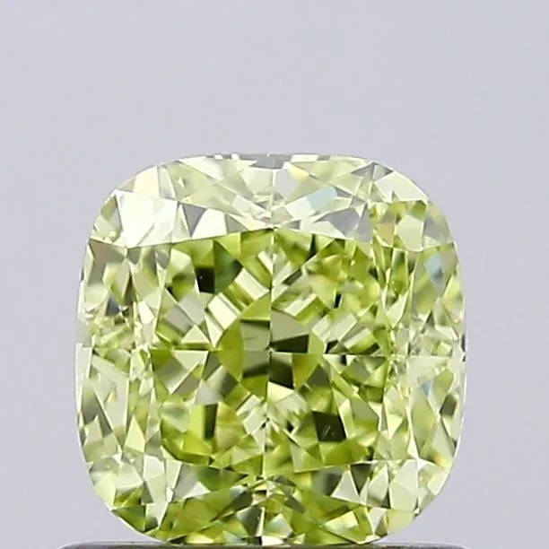 0.86ct CUSHION Fancy Light Yellow VS1 Coloured Lab diamond