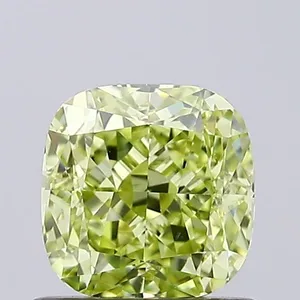 0.86ct CUSHION Fancy Light Yellow VS1 Coloured Lab diamond