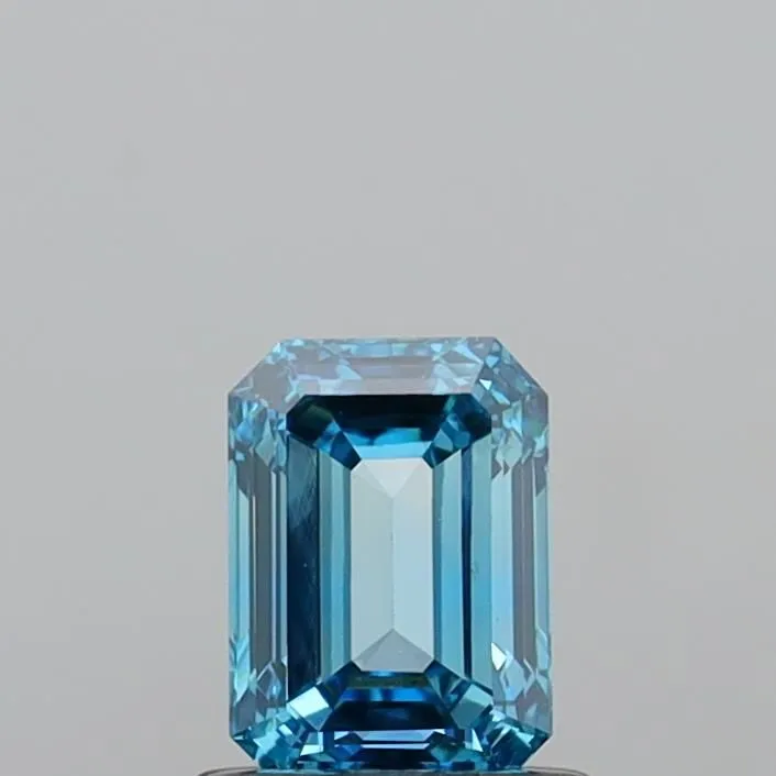0.99ct EMERALD Fancy Vivid Blue VS1 Coloured Lab diamond