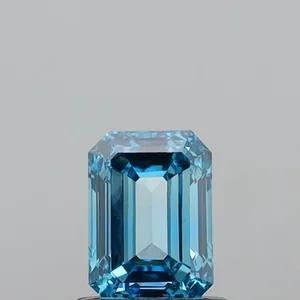0.99ct EMERALD Fancy Vivid Blue VS1 Coloured Lab diamond