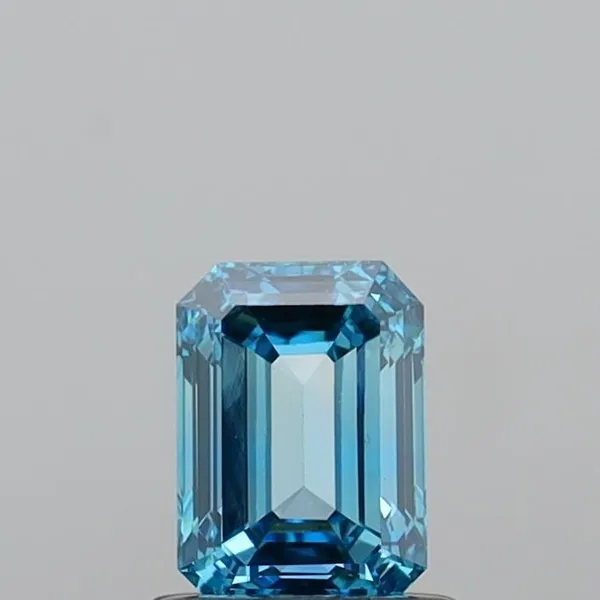 0.99ct EMERALD Fancy Vivid Blue VS1 Coloured Lab diamond