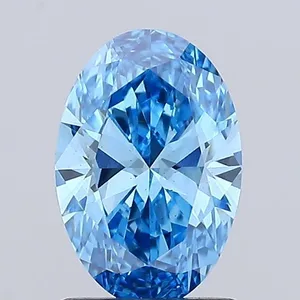 1.15ct OVAL Fancy Vivid Blue VS2 Coloured Lab diamond
