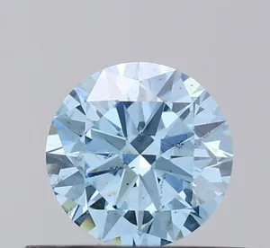 0.41ct ROUND Fancy Vivid Blue SI1 Coloured Lab diamond