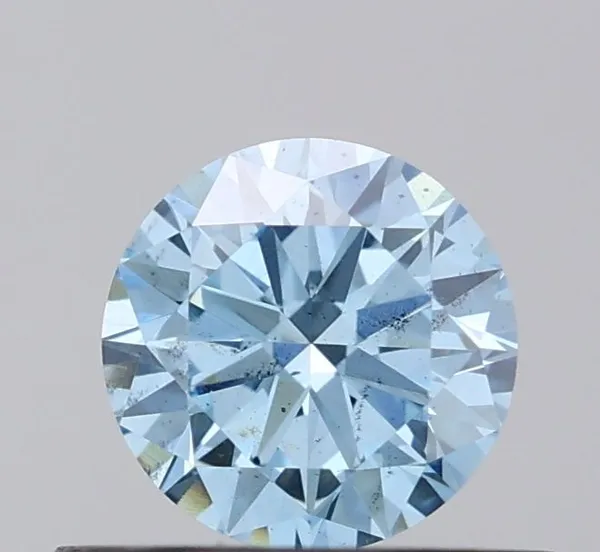 0.41ct ROUND Fancy Vivid Blue SI1 Coloured Lab diamond