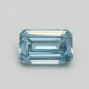 1.01ct EMERALD Fancy Intense Blue SI1 Coloured Lab diamond