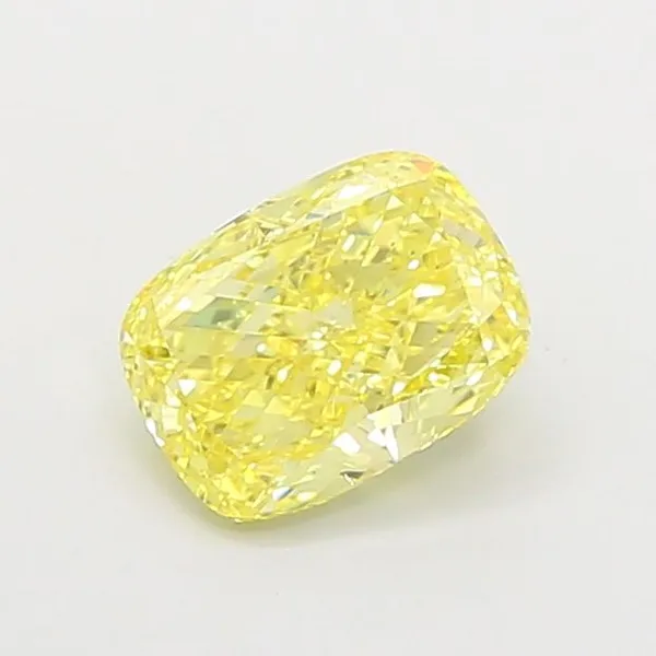 1.23ct CUSHION Fancy Intense Yellow VS1 Coloured Lab diamond