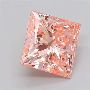 2.54ct PRINCESS Fancy Vivid Pink VS1 Coloured Lab diamond