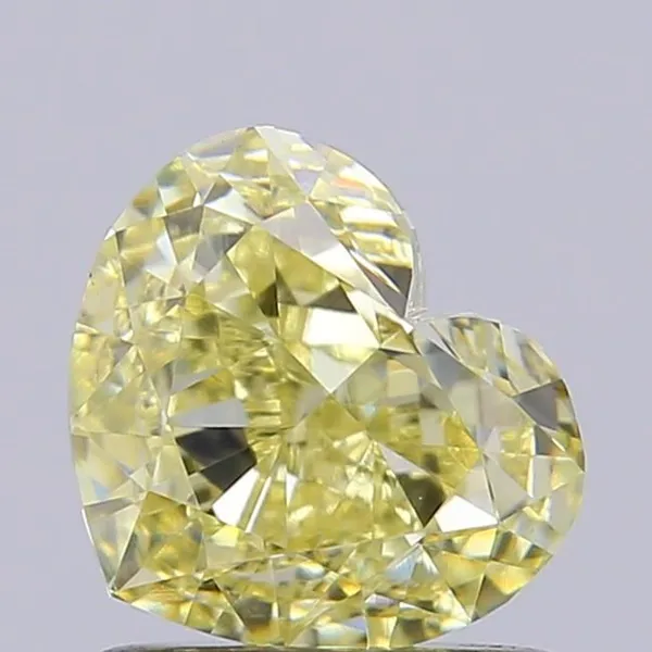 1.07ct HEART Fancy Light Yellow VVS2 Coloured Lab diamond