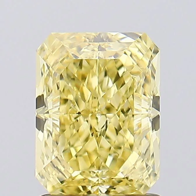 1.45ct RADIANT Fancy Vivid Yellow VVS2 Coloured Lab diamond