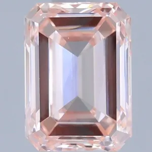 0.55ct EMERALD Fancy Intense Pink VS2 Coloured Lab diamond