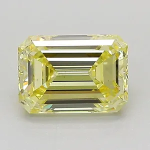 1.01ct EMERALD Fancy Light Yellow VS1 Coloured Lab diamond