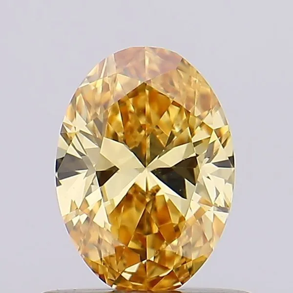 0.55ct OVAL Fancy Intense Yellow VVS2 Coloured Lab diamond