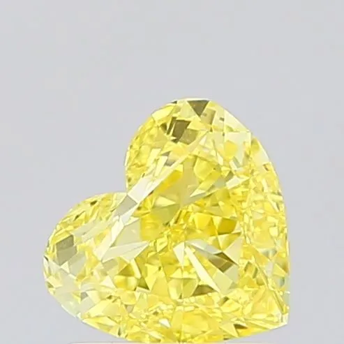 1.04ct HEART Fancy Vivid Yellow VVS2 Coloured Lab diamond