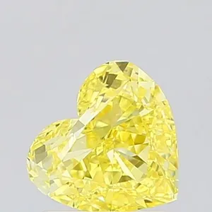 1.04ct HEART Fancy Vivid Yellow VVS2 Coloured Lab diamond