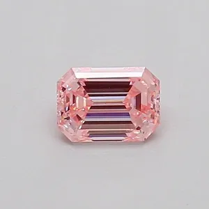 0.31ct EMERALD Fancy Intense Pink VS1 Coloured Lab diamond