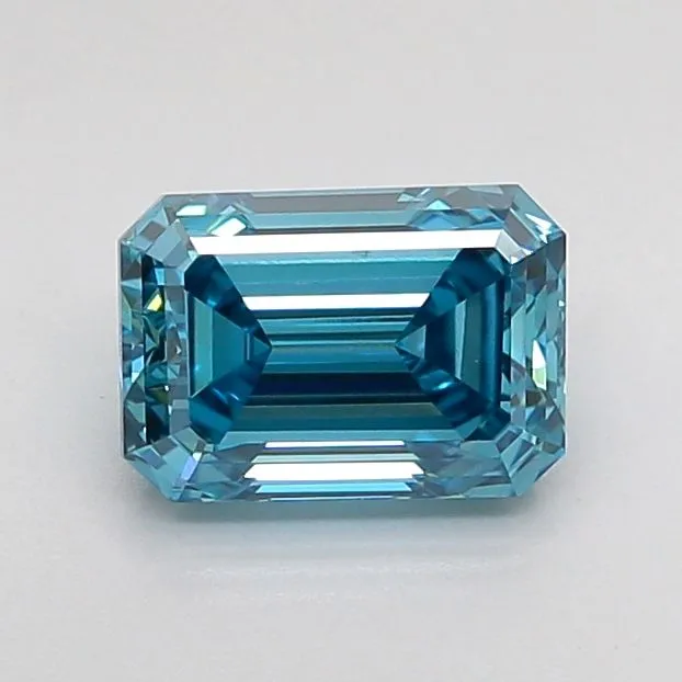 1.11ct EMERALD Fancy Vivid Blue VS1 Coloured Lab diamond